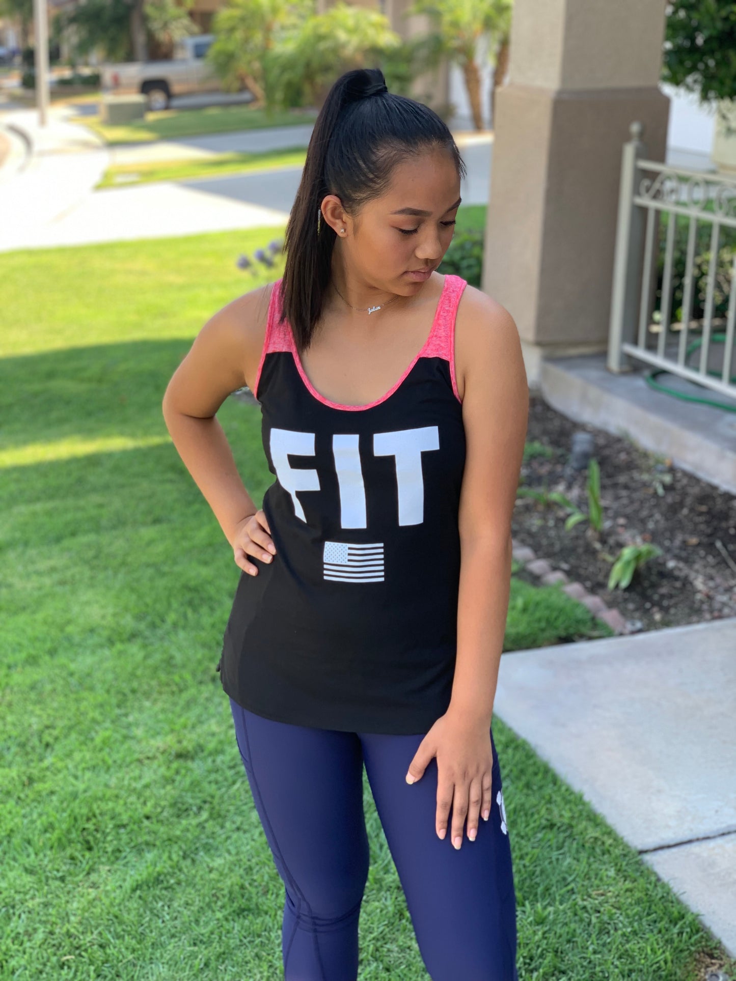 Two Tone Women Racerback Tank Top